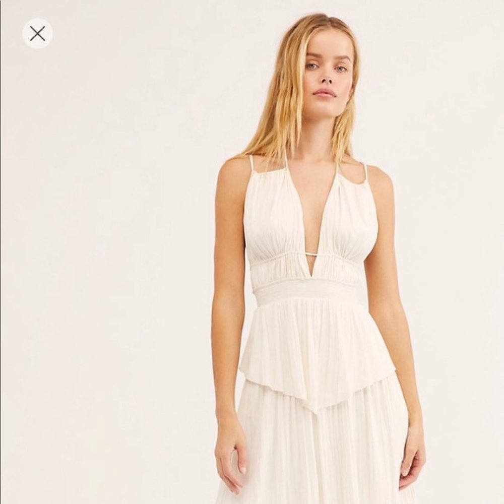 NWOT FREE PEOPLE DROP DEAD BEAUTY SHINE MAXI DRESS